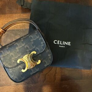 Celine Triomphe claude mini canvas crossbody